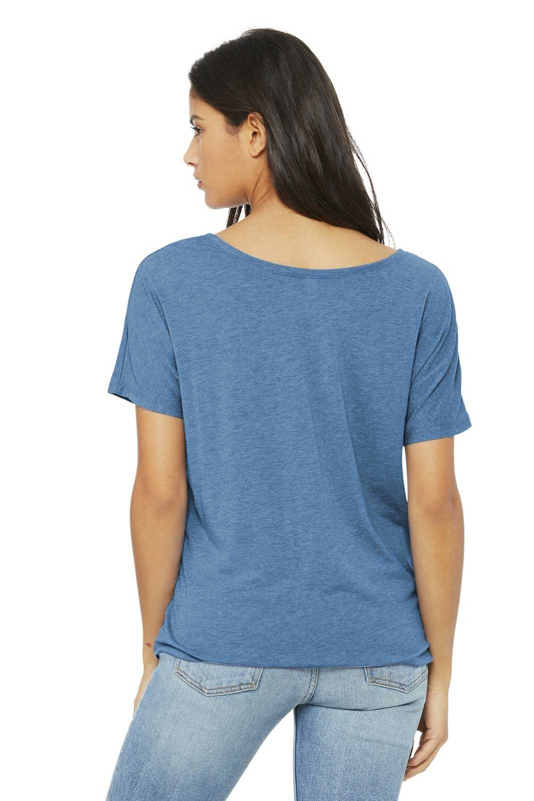 Bella + Canvas 8816 Women's Slouchy Tee - Blue Triblend - HIT a Double