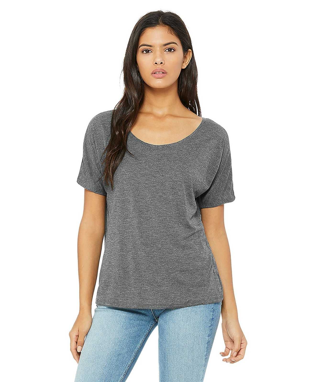 Bella + Canvas 8816 Women's Slouchy Tee - Grey Triblend - HIT a Double