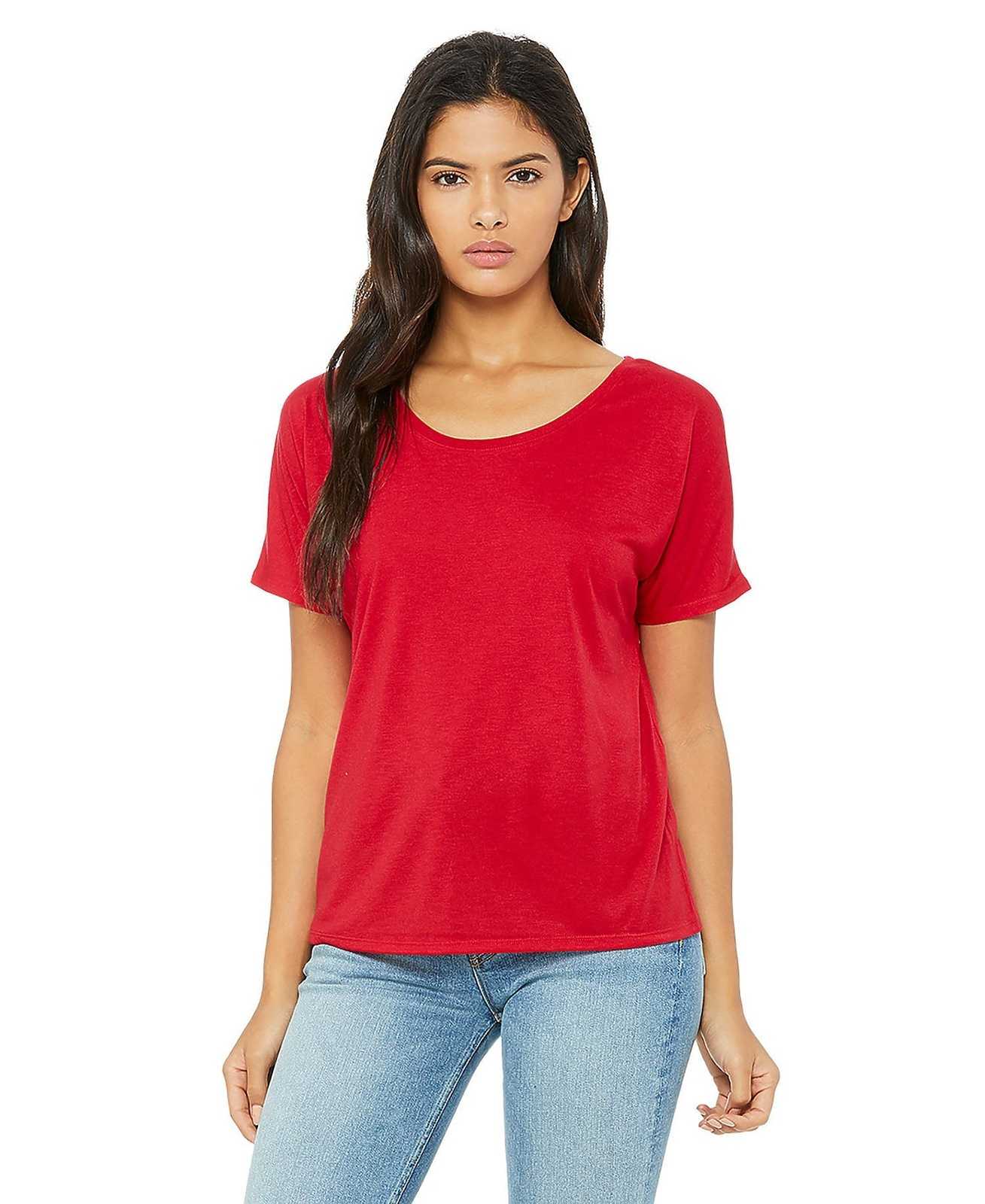 Bella + Canvas 8816 Women's Slouchy Tee - Red - HIT a Double