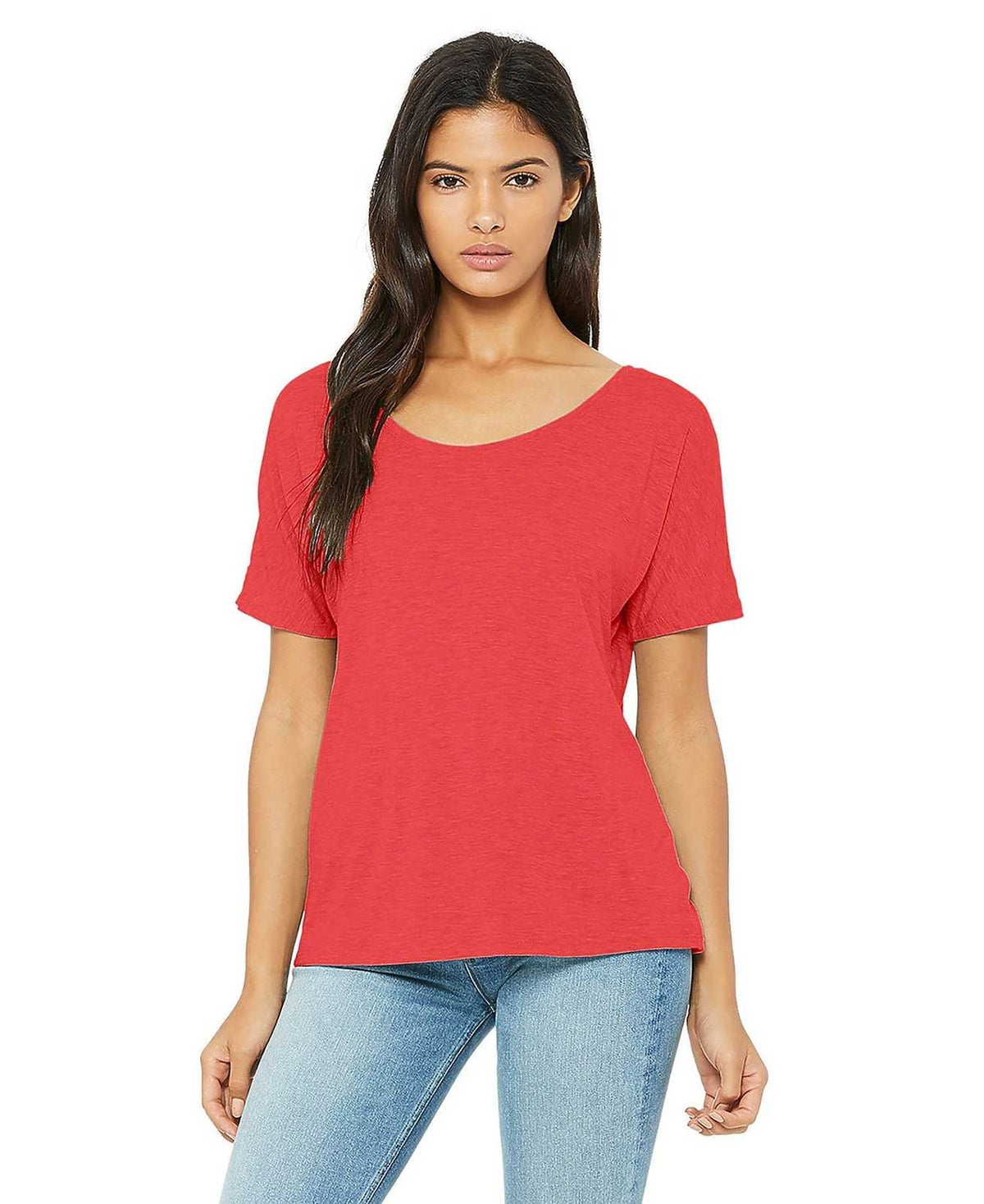 Bella + Canvas 8816 Women&#39;s Slouchy Tee - Red Triblend - HIT a Double