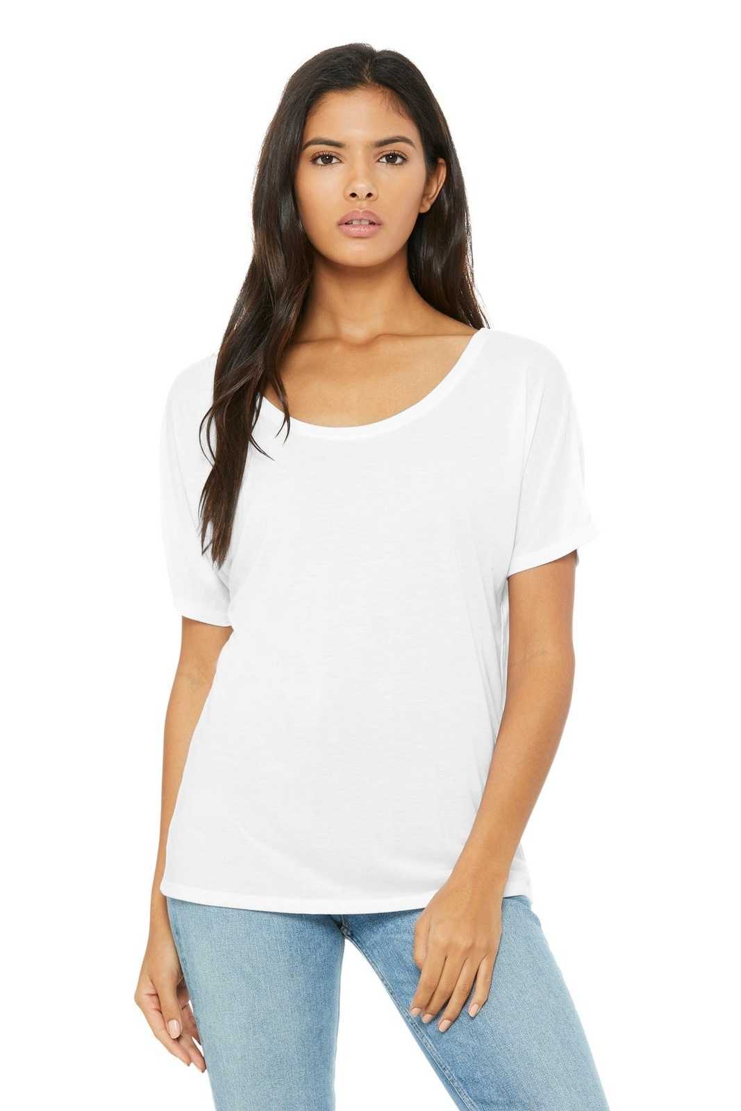 Bella + Canvas 8816 Women's Slouchy Tee - White - HIT a Double