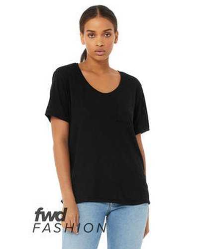 Bella + Canvas 8818B Fwd Fashion Ladies&#39; Flowy Pocket T-Shirt - Black - HIT a Double