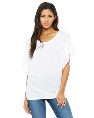 Bella + Canvas 8821 Ladies' Flowy Draped Sleeve Dolman T-Shirt - White - HIT a Double