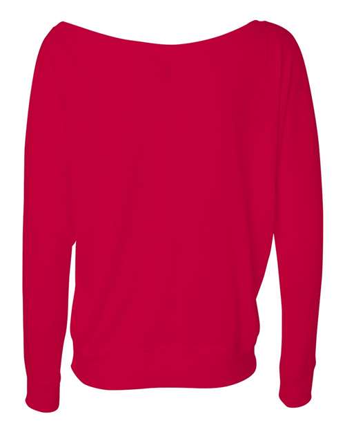 Bella + Canvas 8850 Womens Flowy Off Shoulder Long Sleeve Tee - Red - HIT a Double