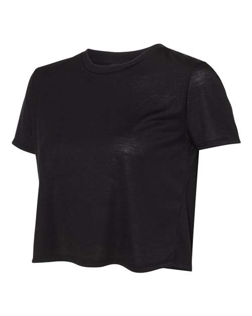 Bella + Canvas 8882 Womens Flowy Cropped Tee - Black - HIT a Double