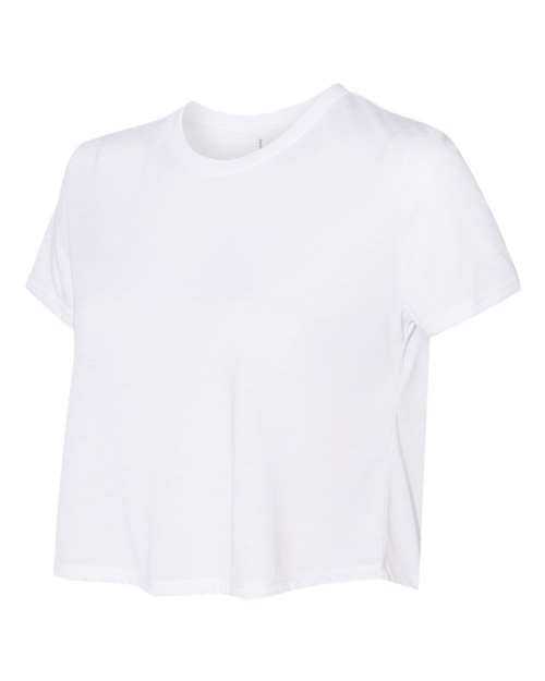 Bella + Canvas 8882 Womens Flowy Cropped Tee - White - HIT a Double