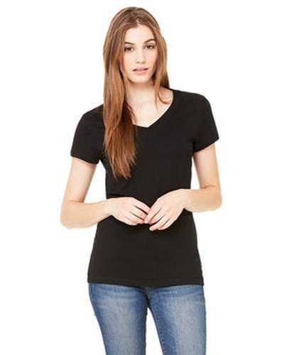 Bella + Canvas B6005 Ladies&#39; Jersey Short-Sleeve V-Neck T-Shirt - Black - HIT a Double