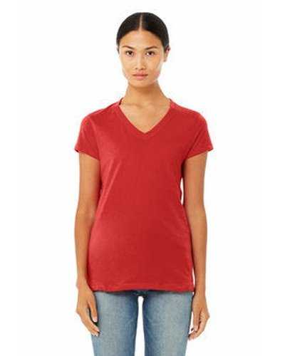 Bella + Canvas B6005 Ladies&#39; Jersey Short-Sleeve V-Neck T-Shirt - Red - HIT a Double