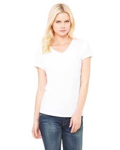 Bella + Canvas B6005 Ladies&#39; Jersey Short-Sleeve V-Neck T-Shirt - White - HIT a Double