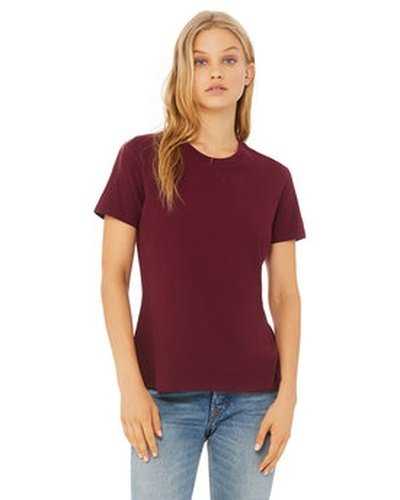 Bella + Canvas B6400 Ladies' Relaxed Jersey Short-Sleeve T-Shirt - Maroon - HIT a Double