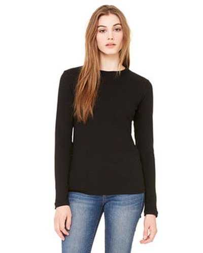 Bella + Canvas B6500 Ladies&#39; Jersey Long-Sleeve T-Shirt - Black - HIT a Double