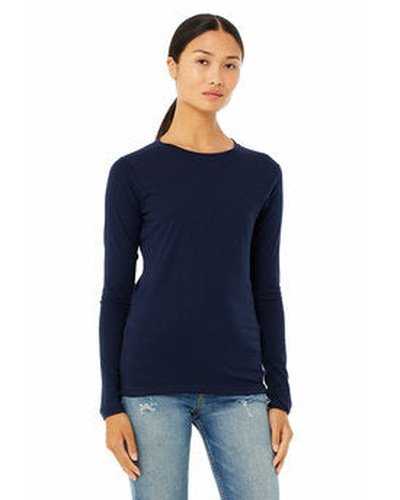 Bella + Canvas B6500 Ladies&#39; Jersey Long-Sleeve T-Shirt - Navy - HIT a Double
