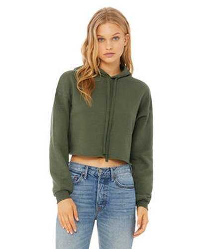 Bella + Canvas B7502 Ladies&#39; Cropped Fleece Hoodie - Military Green - HIT a Double