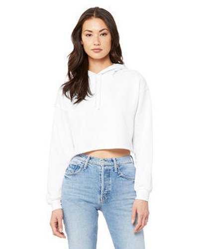 Bella + Canvas B7502 Ladies&#39; Cropped Fleece Hoodie - White - HIT a Double