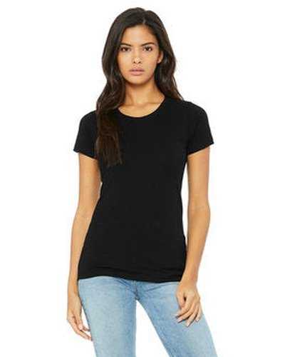 Bella + Canvas B8413 Ladies' Triblend Short-Sleeve T-Shirt - Solid Black Triblend - HIT a Double