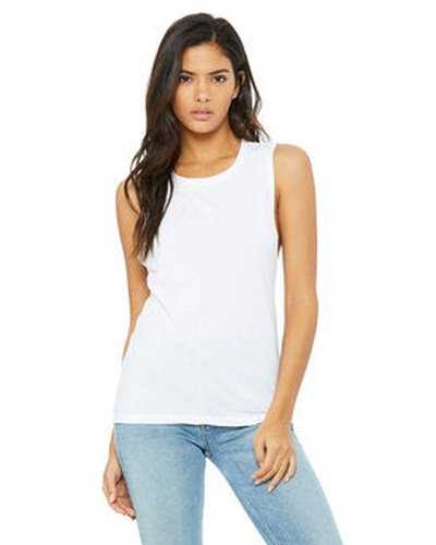 Bella + Canvas B8803 Ladies' Flowy Scoop Muscle Tank - White - HIT a Double
