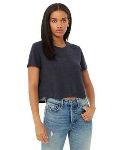 Bella + Canvas B8882 Ladies' Flowy Cropped T-Shirt - Heather Navy - HIT a Double