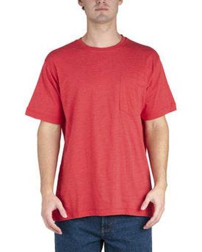 Berne BSM38 Men&#39;s Lightweight Performance Pocket T-Shirt - Deep Red - HIT a Double