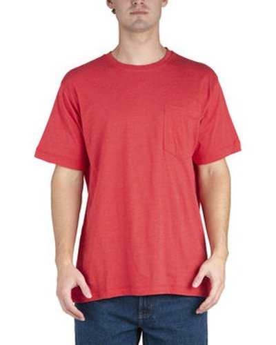 Berne BSM38 Men's Lightweight Performance Pocket T-Shirt - Deep Red - HIT a Double