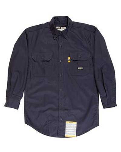 Berne FRSH10 Men's Flame-Resistant Button-Down Work Shirt - Navy - HIT a Double