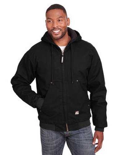 Berne HJ375T Men&#39;s Tall Highland Washed Cotton Duck Hooded Jacket - Black - HIT a Double