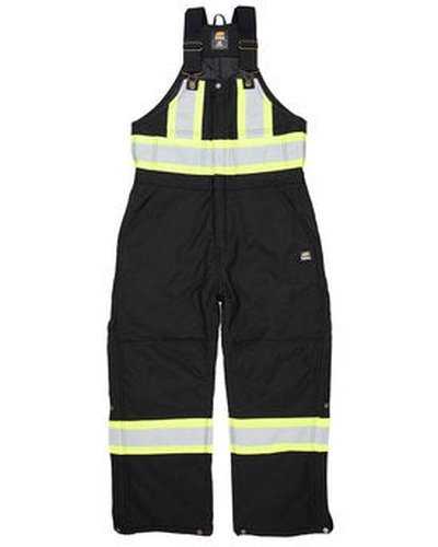 Berne HVNB02 Men&#39;s Safety Striped Arctic Insulated Bib Overall - Black - HIT a Double