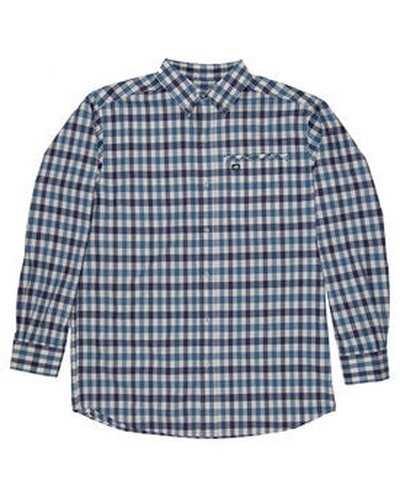 Berne SH26 Men's Foreman Flex180 Button-Down Woven Shirt - Plaid Blue U - HIT a Double