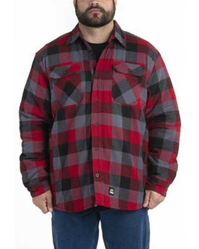 Berne SH69 Men&#39;s Timber Flannel Shirt Jacket - Plaid Red - HIT a Double