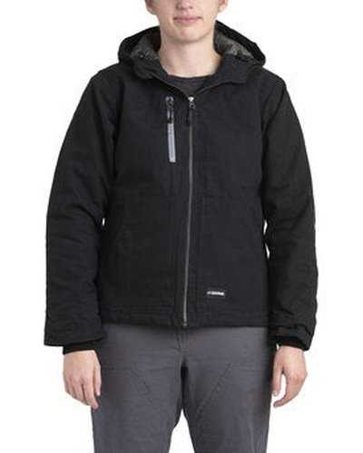 Berne WHJ64 Ladies&#39; Softstone Modern Full-Zip Hooded Jacket - Black - HIT a Double