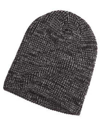 Big Accessories BA524 Ribbed Marled Beanie - Black Gray - HIT a Double
