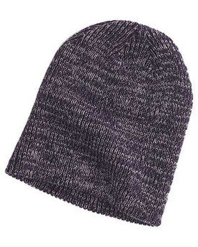 Big Accessories BA524 Ribbed Marled Beanie - Navy Gray - HIT a Double