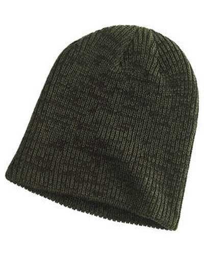 Big Accessories BA524 Ribbed Marled Beanie - Olive Black - HIT a Double