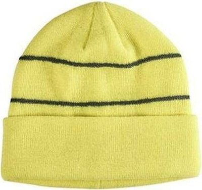 Big Accessories BA535 Reflective Beanie - Neon Green - HIT a Double