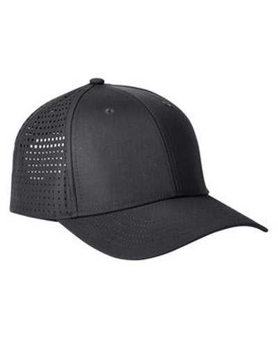 Big Accessories BA537 Performance Perforated Cap - Black - HIT a Double