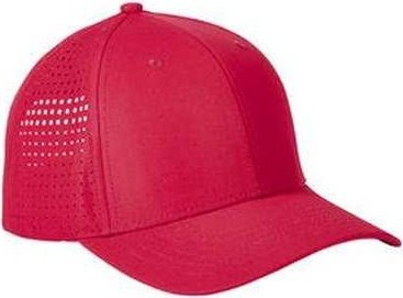 Big Accessories BA537 Performance Perforated Cap - Red - HIT a Double