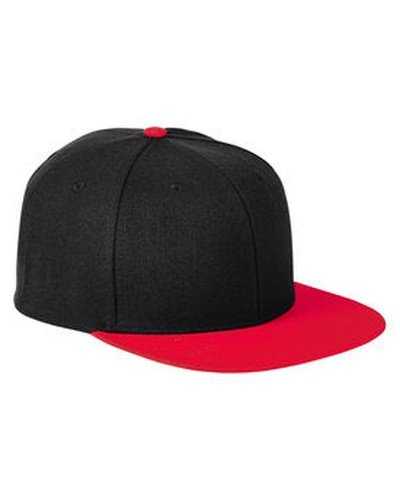 Big Accessories BA539 Flat Bill Sport Cap - Black Red - HIT a Double