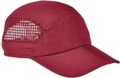 Big Accessories BA657 Foldable Bill Performance Cap - Red - HIT a Double