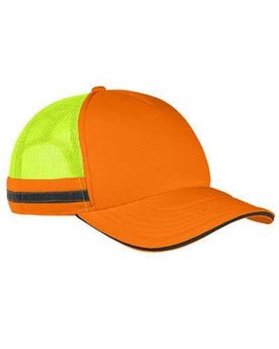 Big Accessories BA661 Safety Trucker Cap - Neon Orng Ne Ylw - HIT a Double