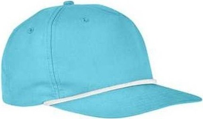 Big Accessories BA671 5-Panel Golf Cap - Turquoise White - HIT a Double