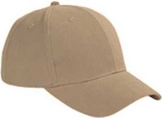 Big Accessories BX002 6-Panel Brushed Twill Structured Cap - Khaki - HIT a Double