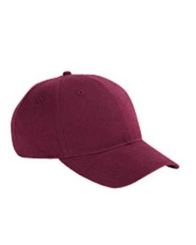 Big Accessories BX002 6-Panel Brushed Twill Structured Cap - Maroon - HIT a Double