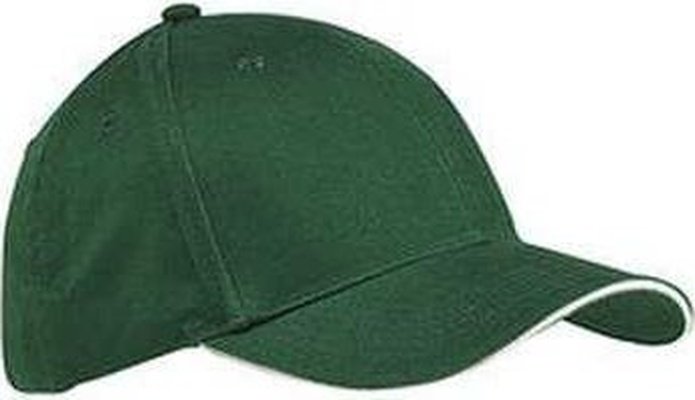 Big Accessories BX004 6-Panel Twill Sandwich Baseball Cap - Forest Stone - HIT a Double