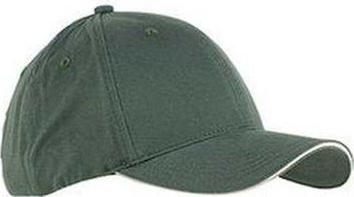 Big Accessories BX004 6-Panel Twill Sandwich Baseball Cap - Olive Stone - HIT a Double
