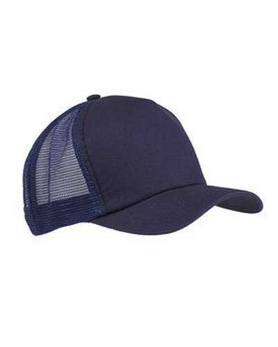 Big Accessories BX010 5-Panel Twill Trucker Cap - Navy - HIT a Double