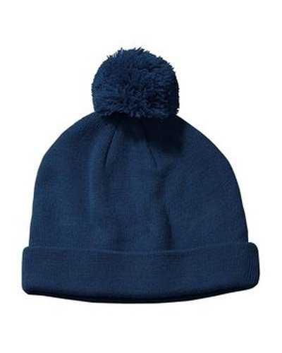 Big Accessories BX028 Knit Pom Beanie - Navy - HIT a Double