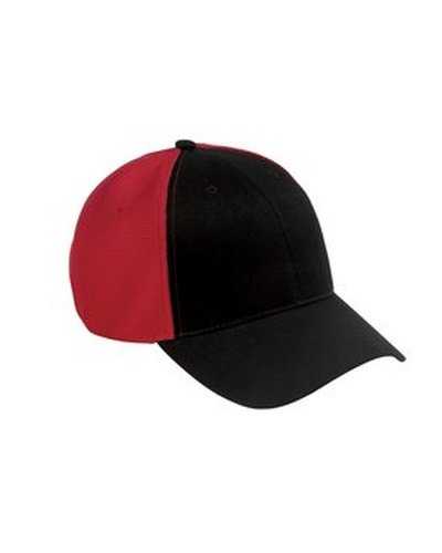 Big Accessories OSTM OldSchool Baseball Cap with Technical Mesh - Black Red - HIT a Double