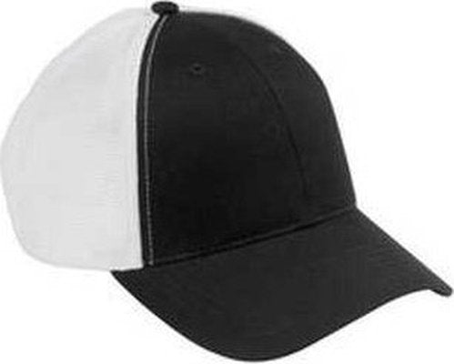 Big Accessories OSTM OldSchool Baseball Cap with Technical Mesh - Black White - HIT a Double