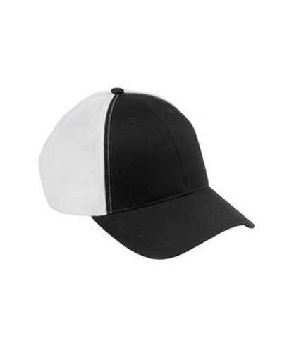 Big Accessories OSTM OldSchool Baseball Cap with Technical Mesh - Black White - HIT a Double
