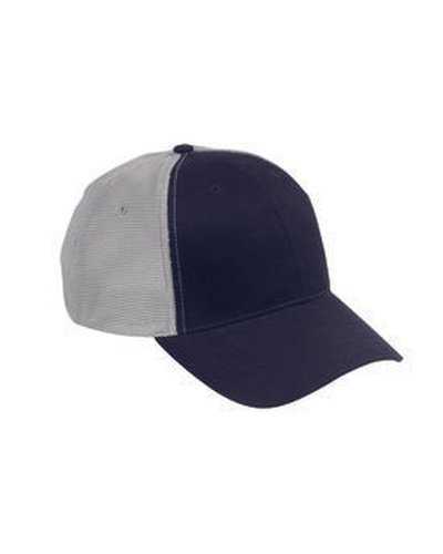 Big Accessories OSTM OldSchool Baseball Cap with Technical Mesh - Navy Gray - HIT a Double