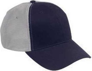 Big Accessories OSTM OldSchool Baseball Cap with Technical Mesh - Navy Gray - HIT a Double